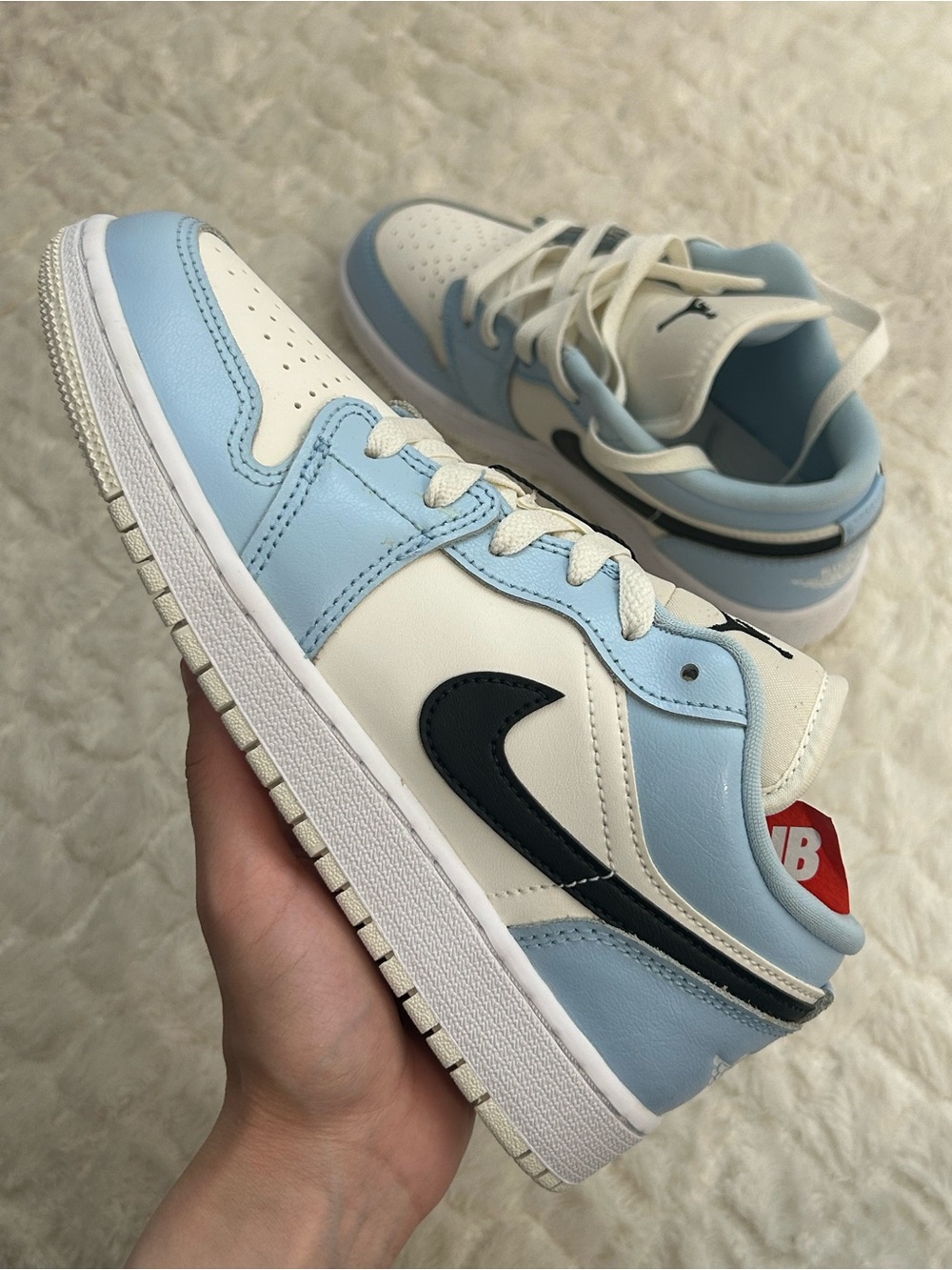 New W/ Tag Youth Air Jordan 1 Low GS Ice Blue